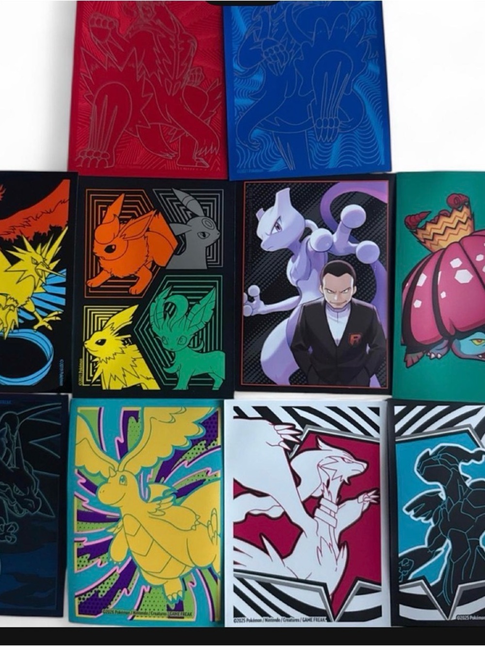 Pokemon Trading Card Sleeves Set - Red, Blue, Green, Yellow, Purple, Black
